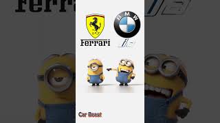 Ferrari vs bmw i8 minnions comparison.#trending #tiktok #ferrari #bmw #shorts