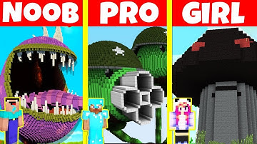 Minecraft Battle: NOOB vs PRO vs GIRL vs GOD: Plants vs. Zombies 2 BUILD CHALLENGE / Animation