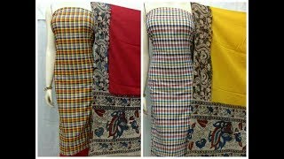 High Quality cotton multi color checks top teamed with cotton, soft mul cotton kalamkari natural dye screenshot 4