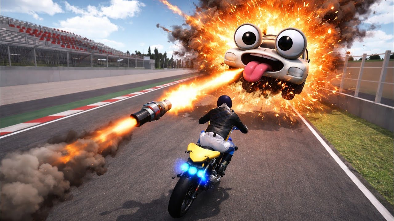 3D Driving Class USA 🔥 Epic Bike vs Crazy Fire Car Explosion | American Racing Gameplay
