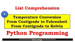 Lists in Python Part 4 : Temperature Scales