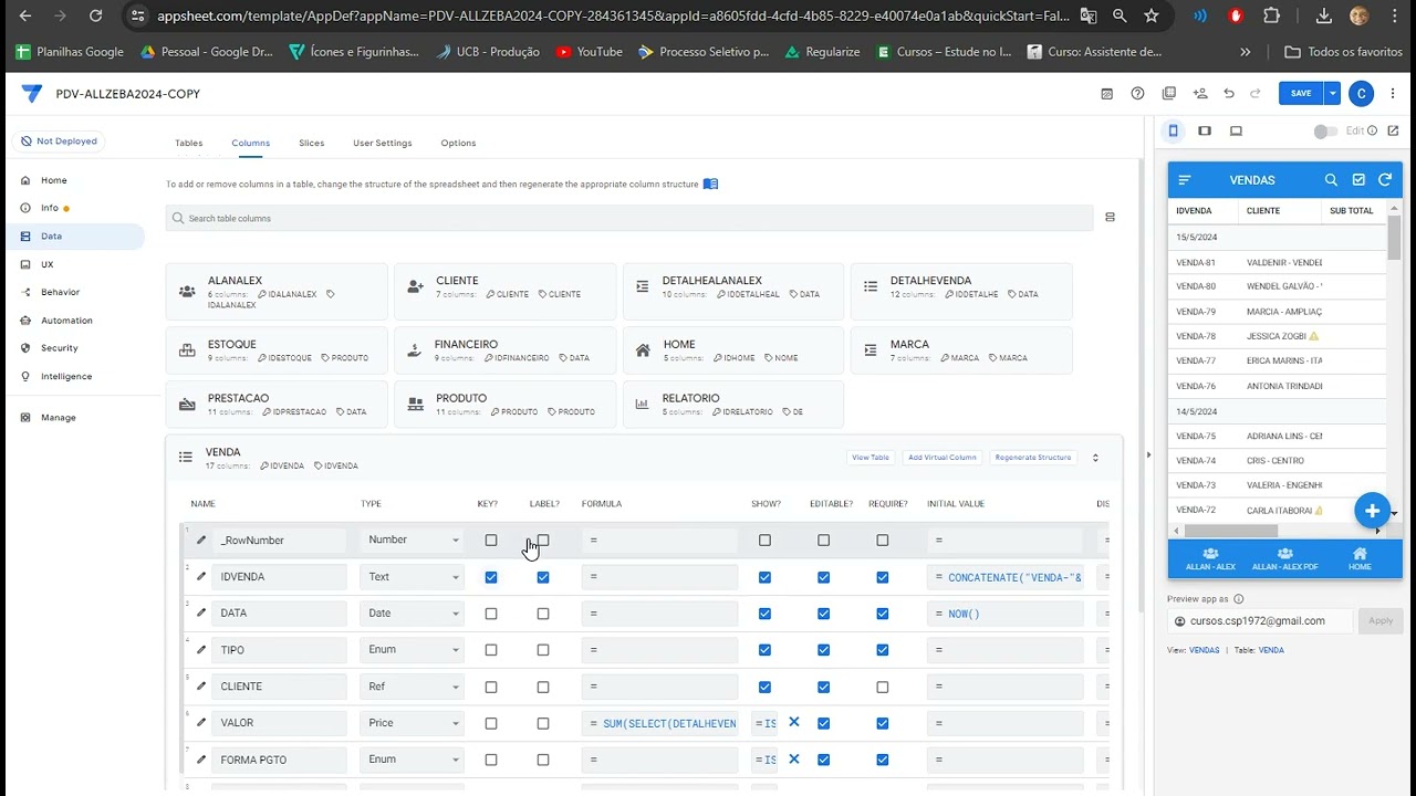 RELATÓRIO POR PERÍODO NO APPSHEET