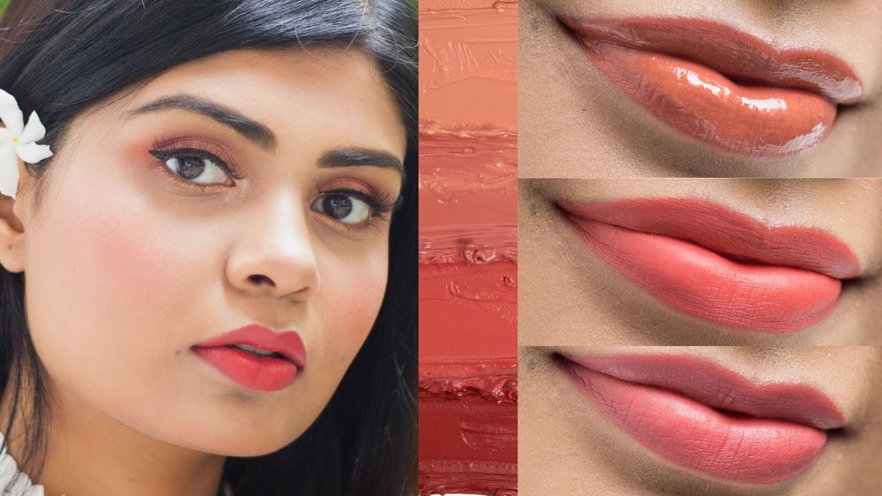 Top 10 PEACH Lipstick & CORAL NUDE Lipstick 🍑 Lakme, Nykaa, Wetnwild -