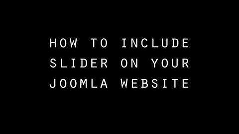 Install the slider for your Joomla website