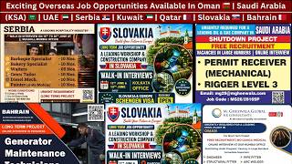 Exciting Jobs In Oman 🇴🇲, Saudi 🇸🇦, UAE 🇦🇪, Serbia 🇷🇸, Kuwait 🇰🇼, Qatar 🇶🇦, Slovakia 🇸🇰, Bahrain 🇧🇭