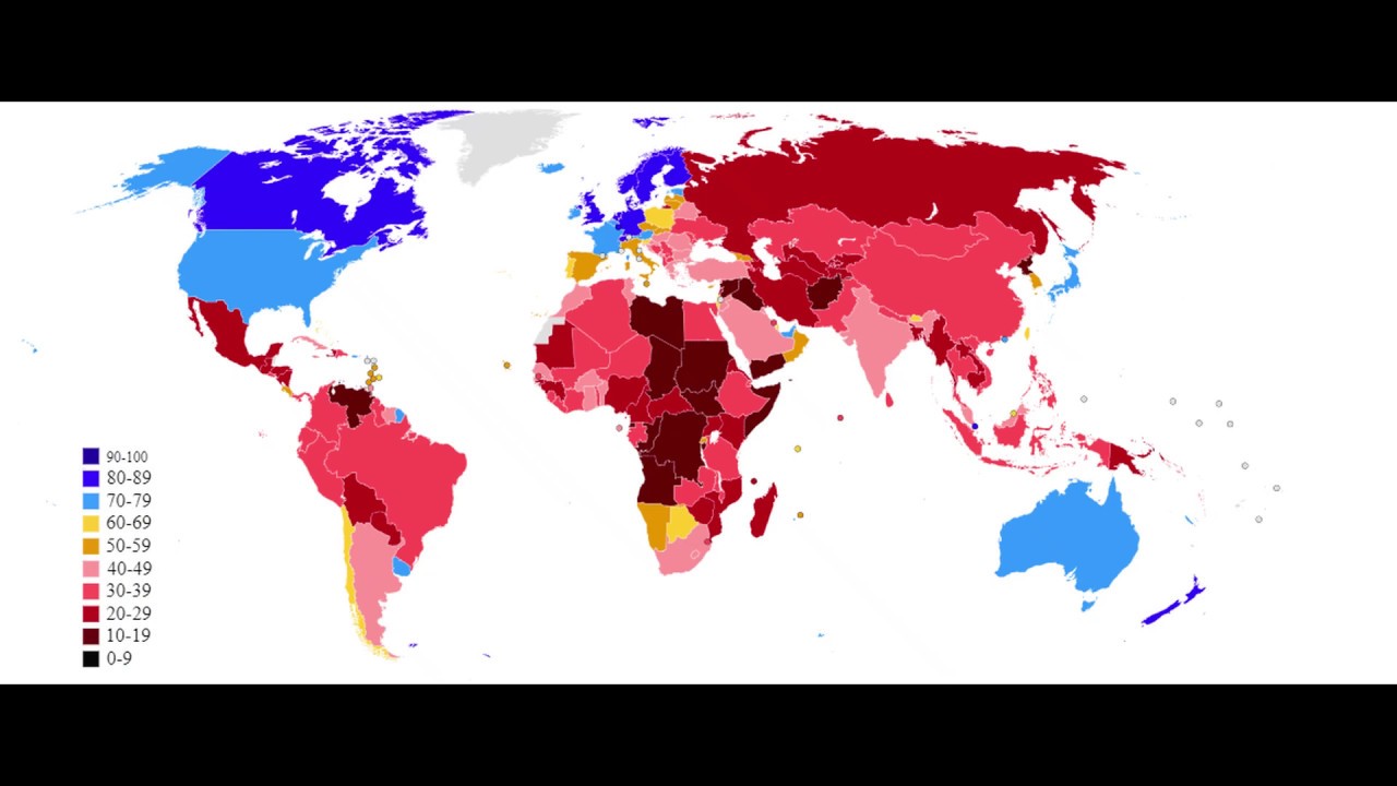 The top Most Corrupted Countries According To Corruption Perceptions Index(From 1995-2018)