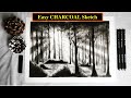 Simple Charcoal pencil sketch for beginners