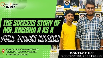 The Success Story of Mr. Krishna A as a Full Stack Intern.