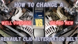 Renault Clio 1.2 How To Change Alternator Drive Belt by Sockets And Sideburns 39,527 views 3 years ago 14 minutes, 54 seconds