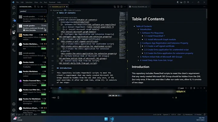 Markdown to Word Document in Visual Studio Code with Pandoc extension