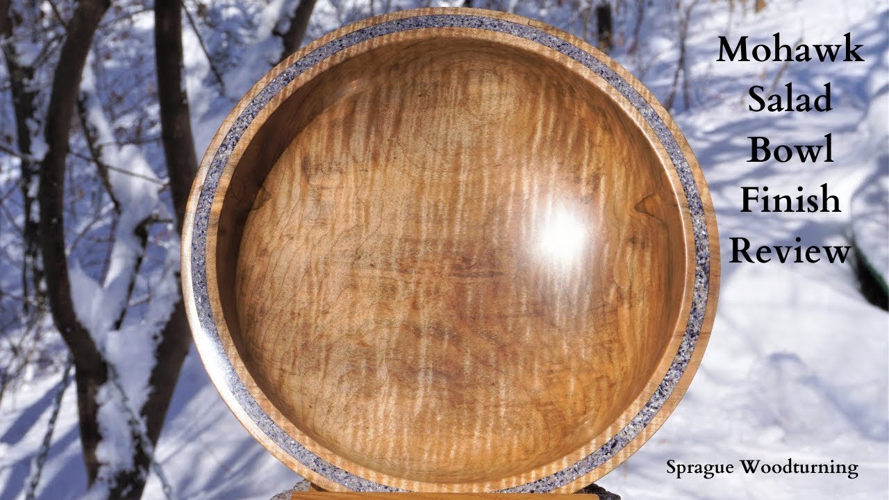 Woodturning Curly Maple With Mussel Shell Inlay And Mohawk Salad Bowl Woodturning Curly Maple With Mussel Shell Inlay And Mohawk Salad Bowl