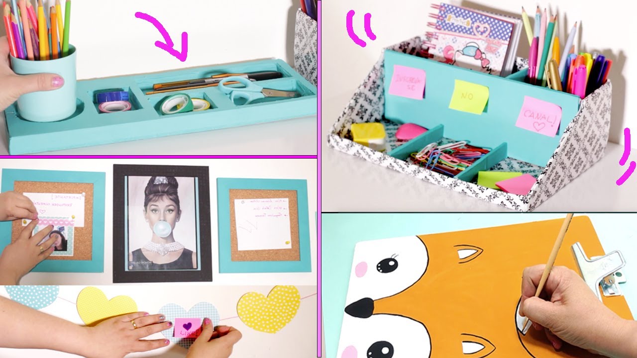 DIY MATERIAL ESCOLAR Organizador com Caixa de Sapato e