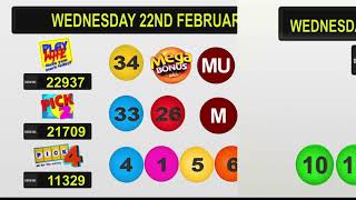 NLCB Online Draws Wednesday 22nd February 2023