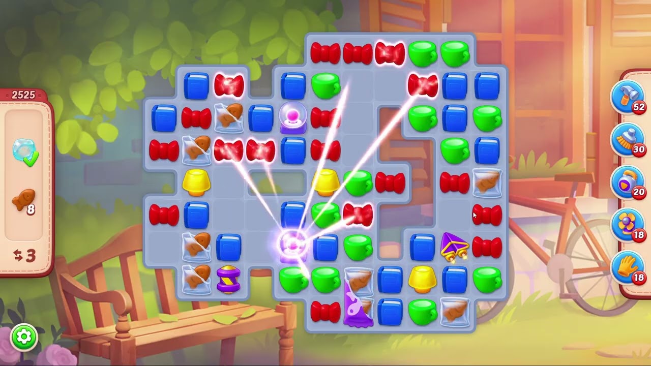 Homescapes Level 2525 - 16 Moves - No Boosters