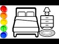 Color a Bedroom & Learn Colors with Circles! 🛏️🔴🟠 | Baby Shark Do Do Do 🎶 | Color Wing for Kids