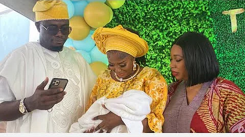 MOMENTS OF JOY AS ACTRESS BIOLA BAYO AND HUBBY CHRISTENED THEIR SON AFTER YEARS OF WAITING