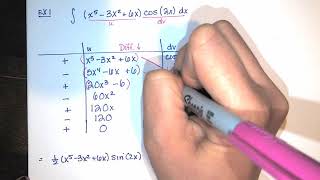 13. Integration by Parts - Part 4 - Tabular Integration by Parts (3 Examples)
