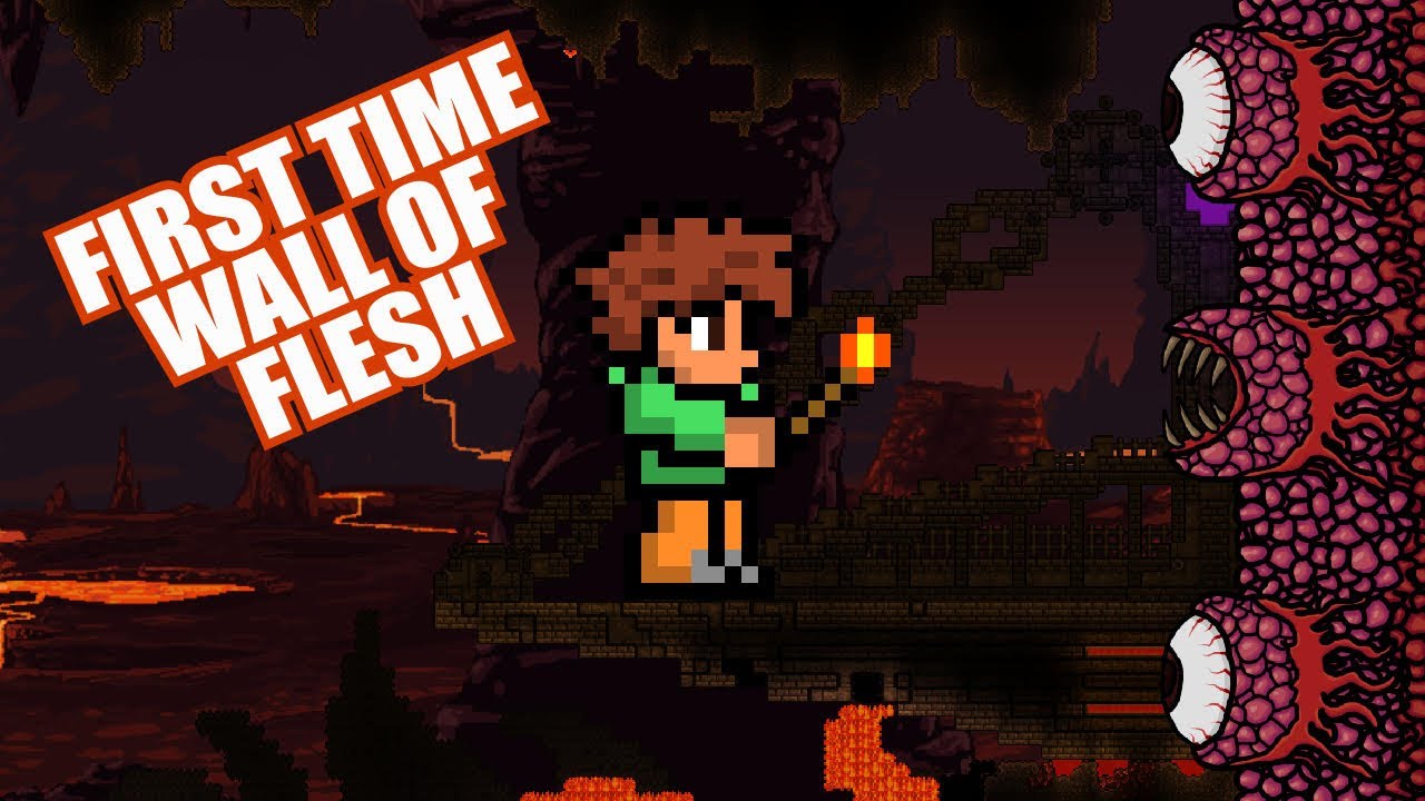 First time defeating Wall of Flesh on Terraria YouTube