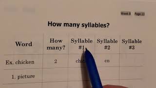 How many syllables? (Week 8 page 11)