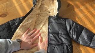 True to size packable puffer fleece coat for toddlers