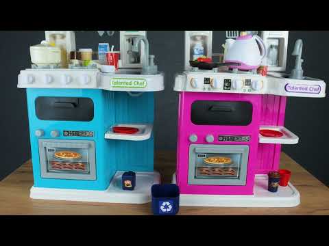Дитяча велика інтерактивна кухня 922-177 подавання води парогенератор світло-звук 92 предметів, видео 1