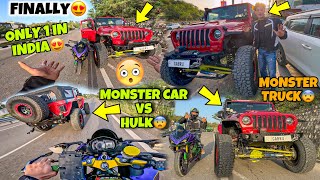 Finally Monster Truck vs Hulk😍 Only 1 in India😨 40 + Lakhs Modification       Kawa h2r Launched 2024