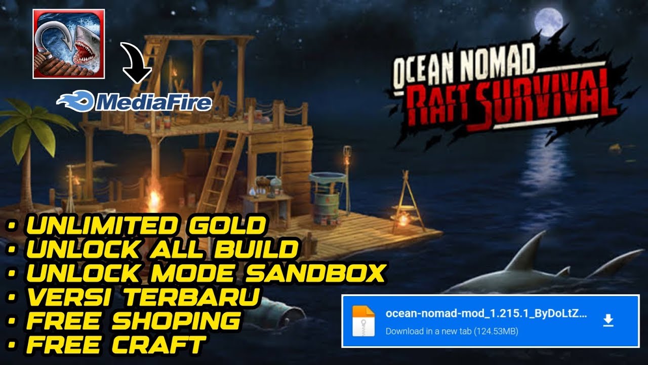 MOD APK RAFT SURVIVAL OCEAN NOMAD UNLIMITED GOLD VERSI TERBARU