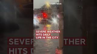 Residents Wade Through Flooded Streets in New York City After Severe Storms