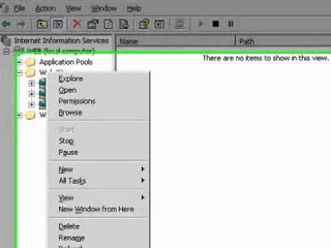 Creating an IIS website on windows 2003 server setting host headers and configuring frontpage 2002 extensions