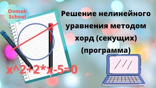 Решение нелинейного уравнения методом хорд (секущих) (программа)