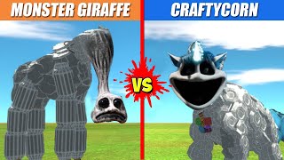 Monster Giraffe vs Craftycorn (Poppy Playtime) | Animal Revolt Battle Simulator