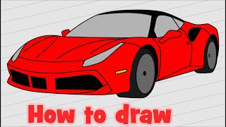 How to draw a car ferrari 488 gtb