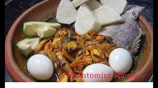 How to make Spinach Abomu and Yam// Local food //Organic Abomu