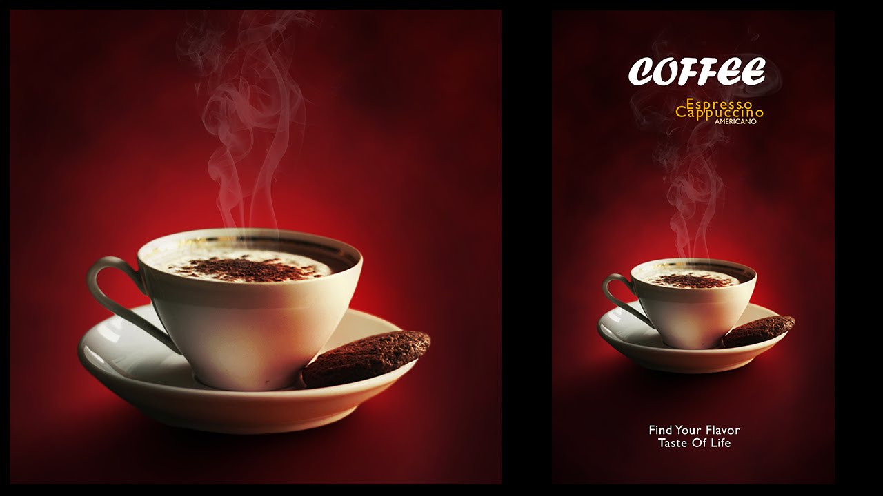 Design a Minimalist Coffee Menu Poster In Photoshop - YouTube