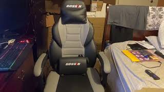 BOSSIN Gaming Chair with Massage, Ergonomic Heavy Duty Design with Footrest and Lumbar Support
