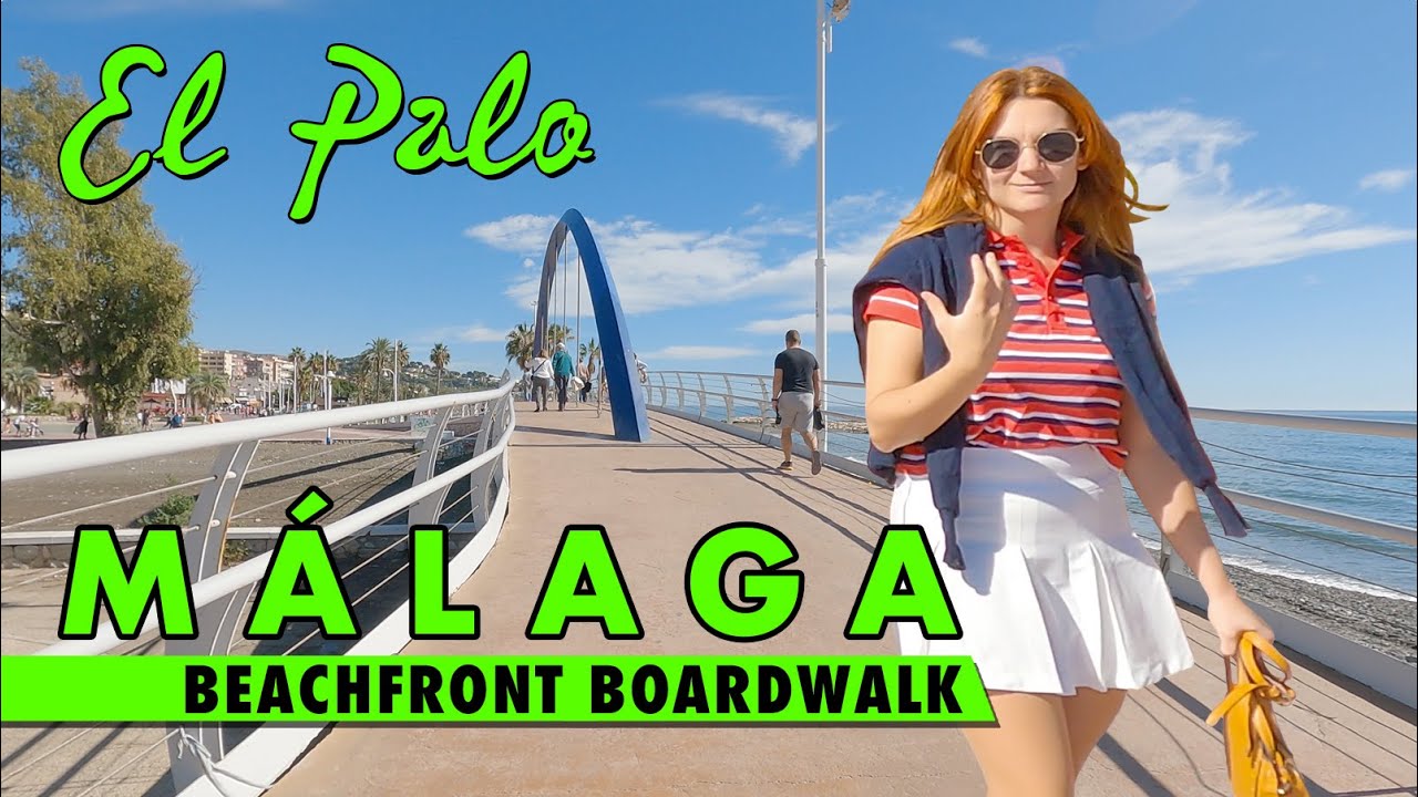Malaga beachfront walk - Sunny November day in El Palo - Spain 4K immersive virtual tour