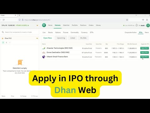 How to apply in IPO through Dhan web platform ll Dhan - YouTube