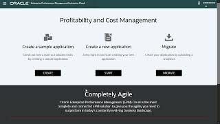 Creating Applications in Enterprise Profitability and Cost Management screenshot 1