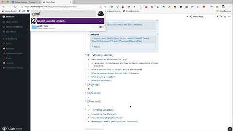 Google Calendar to Roam Research Demo