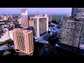 Drone flight over buckhead atlanta on a sunny august morning