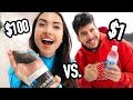 $1 WATER vs $100 WATER CHALLENGE!! (Taste Test)