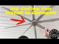 Garage  big ceiling fan install on a budget