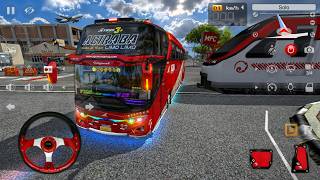 🔥 Palang Belum Tertutup! Bus Agra Mas Beradu Cepat dengan Kereta Modern | Bus Simulator Indonesia screenshot 2