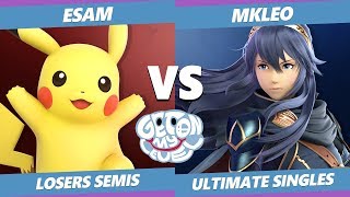 GOML 2019 SSBU - PG | Esam (Pikachu) Vs. FOX | MkLeo (Lucina) Smash Ultimate Tournament Losers Semis