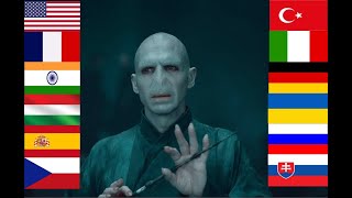 Voldemort kills Harry Potter with the Avada Kedavra spell in different languages.