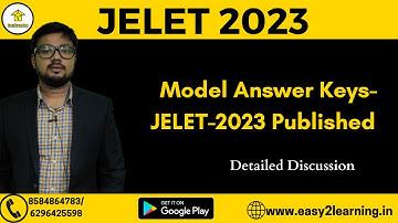 Model Answer Keys- JELET-2023 Published | By Easy2Learning