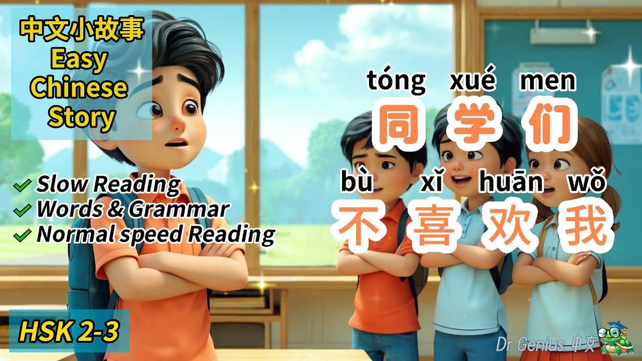 [Multil-Sub] 同学们不喜欢我 中文小故事|Chinese Easy Stories, Slow reading and ...
