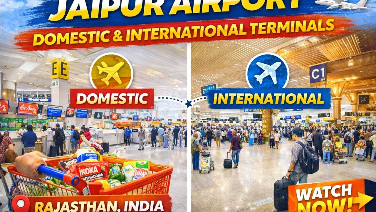 "Inside View of Jaipur Airport-Domestic & International Terminals,Rajasthan!"🇮🇳✈️