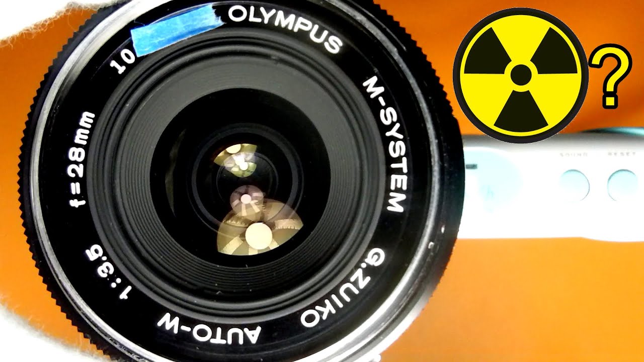Testing lenses for Gamma radiation : Olympus OM 28mm F3.5 lens.