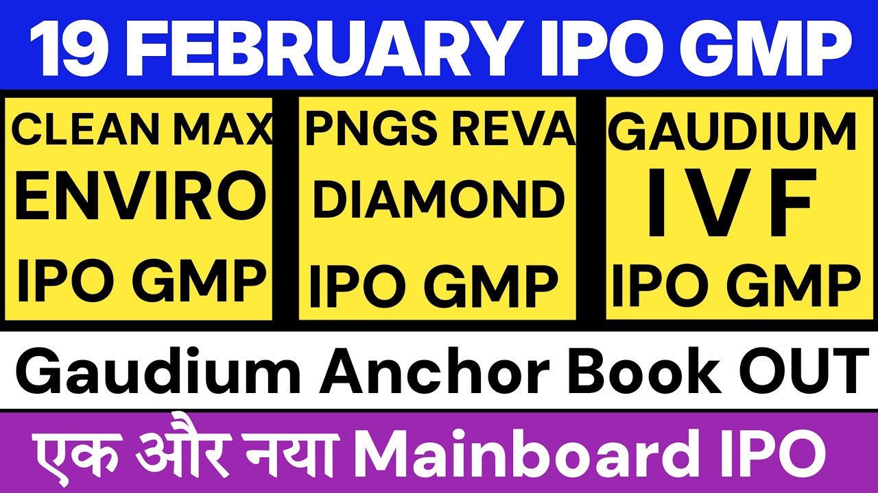 ALl IPO GMP 💥 GAUDIUM IVF IPO GMP | CLEANMAX IPO GMP | PNGS REVA IPO GMP | UPCOMING IPO 2026 🔥
